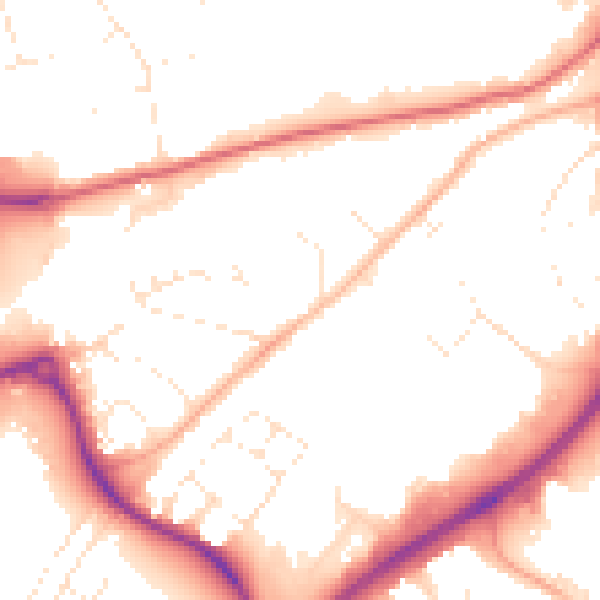 Daytime road noise heatmap for SN1 2SH