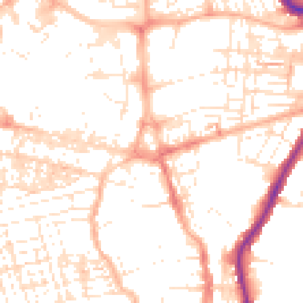 Daytime road noise heatmap for SN1 3AJ