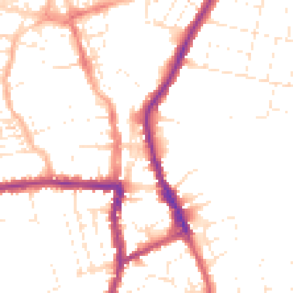 Daytime road noise heatmap for SN1 3HF