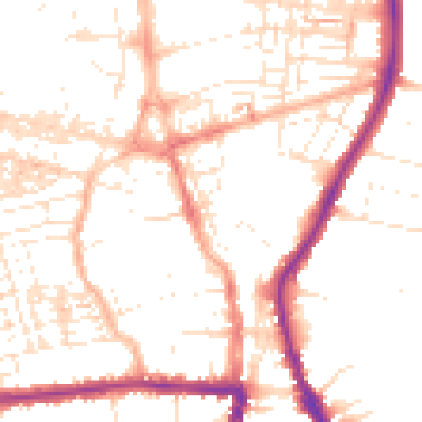 Daytime road noise heatmap for SN1 3HP