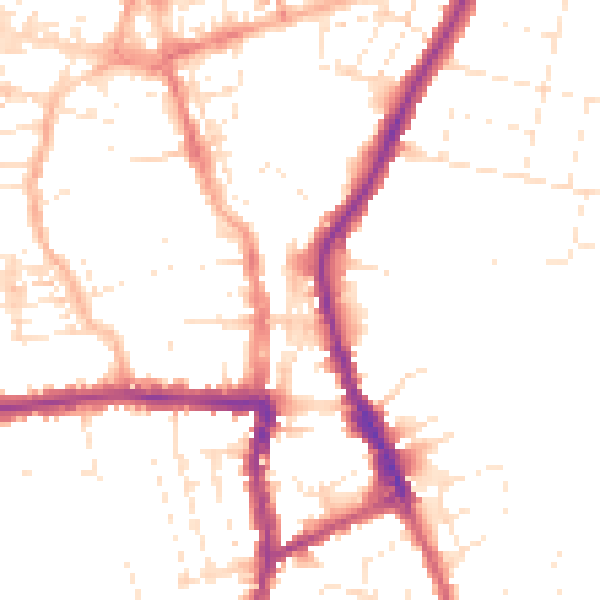 Daytime road noise heatmap for SN1 3HQ