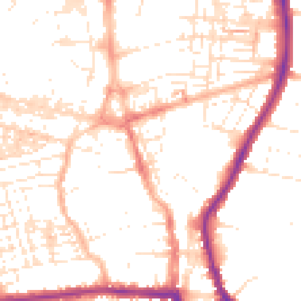 Daytime road noise heatmap for SN1 3HR