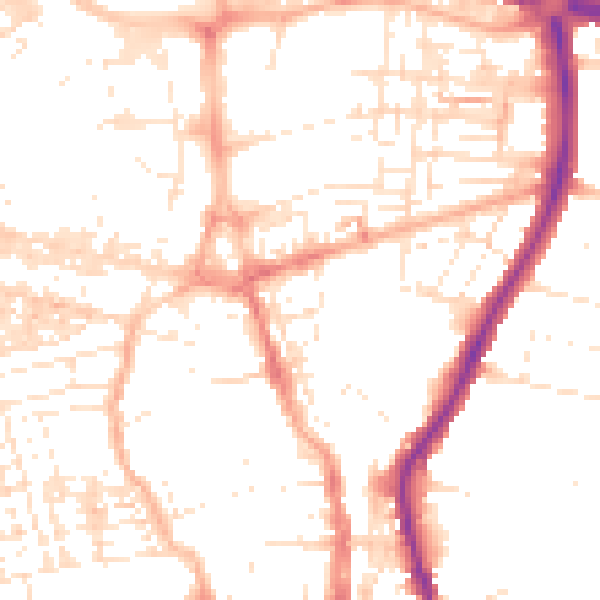 Daytime road noise heatmap for SN1 3HS