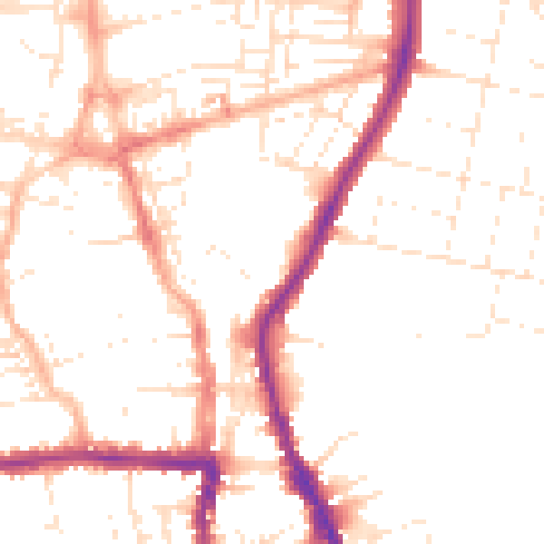Daytime road noise heatmap for SN1 3HX