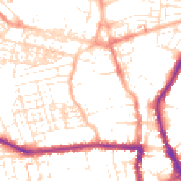Daytime road noise heatmap for SN1 3JP