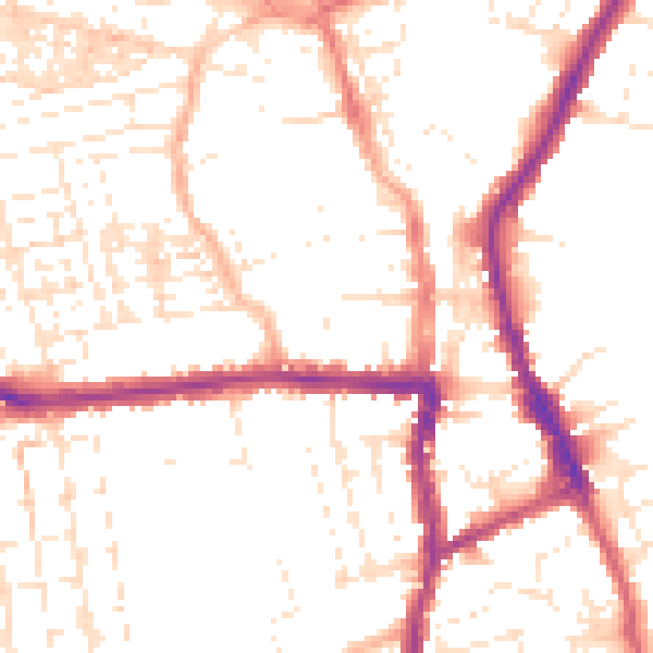 Daytime road noise heatmap for SN1 3LB