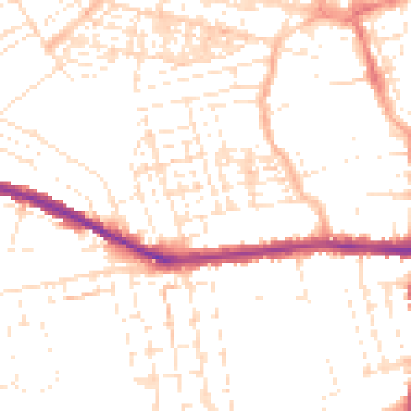 Daytime road noise heatmap for SN1 3LU