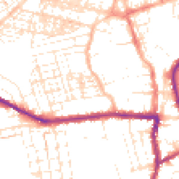 Daytime road noise heatmap for SN1 3NA