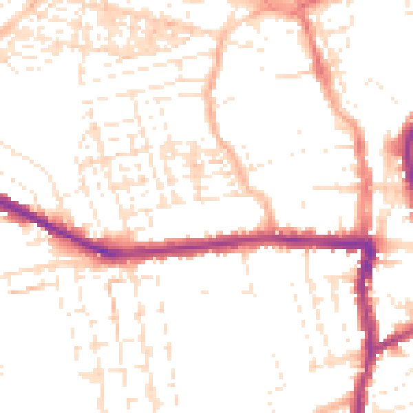 Daytime road noise heatmap for SN1 3NE