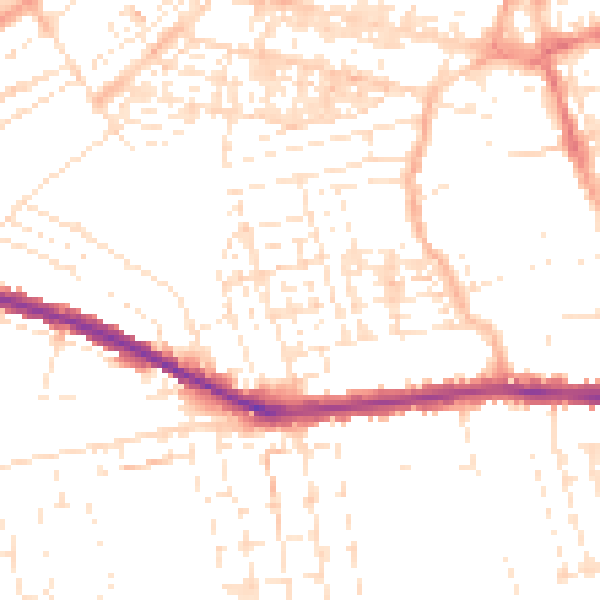 Daytime road noise heatmap for SN1 3NH