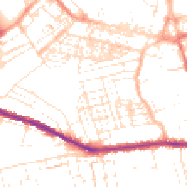 Daytime road noise heatmap for SN1 3NT