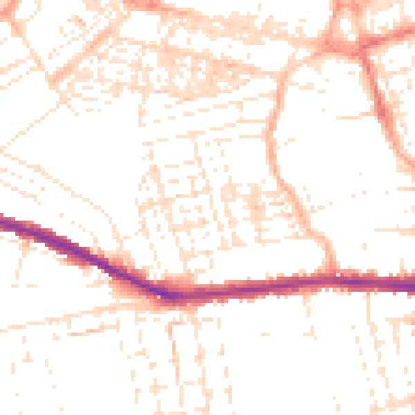 Daytime road noise heatmap for SN1 3NX