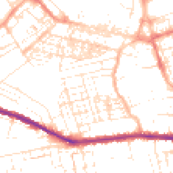 Daytime road noise heatmap for SN1 3NZ