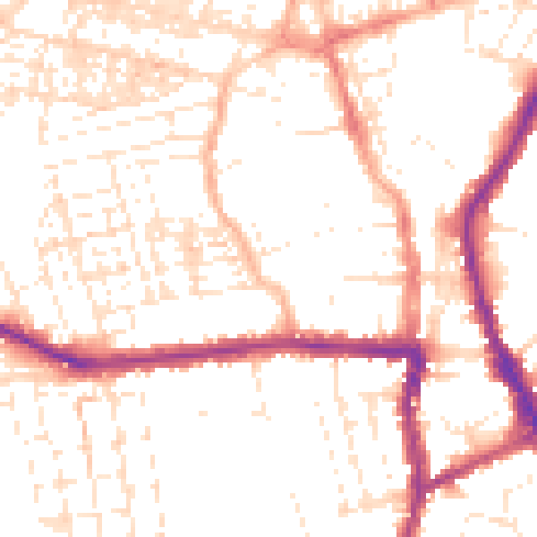 Daytime road noise heatmap for SN1 3PA