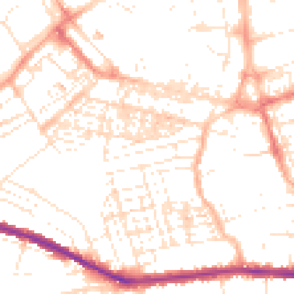 Daytime road noise heatmap for SN1 3PL