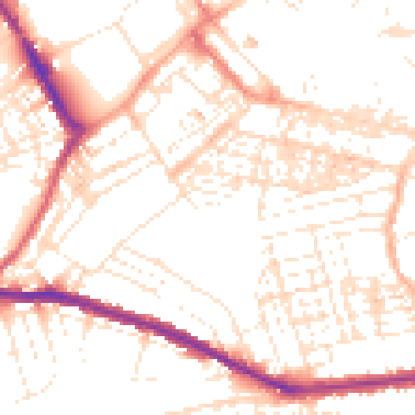 Daytime road noise heatmap for SN1 3PP