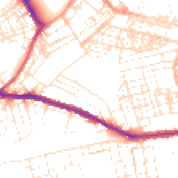 Daytime road noise heatmap for SN1 3PY