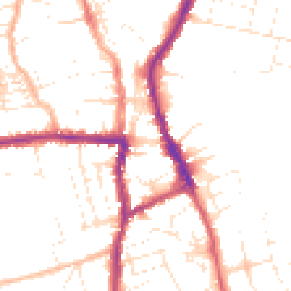 Daytime road noise heatmap for SN1 4AN