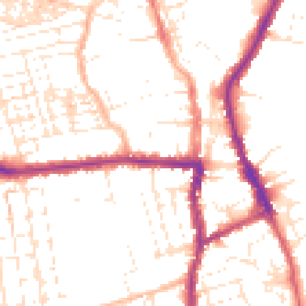 Daytime road noise heatmap for SN1 4BA