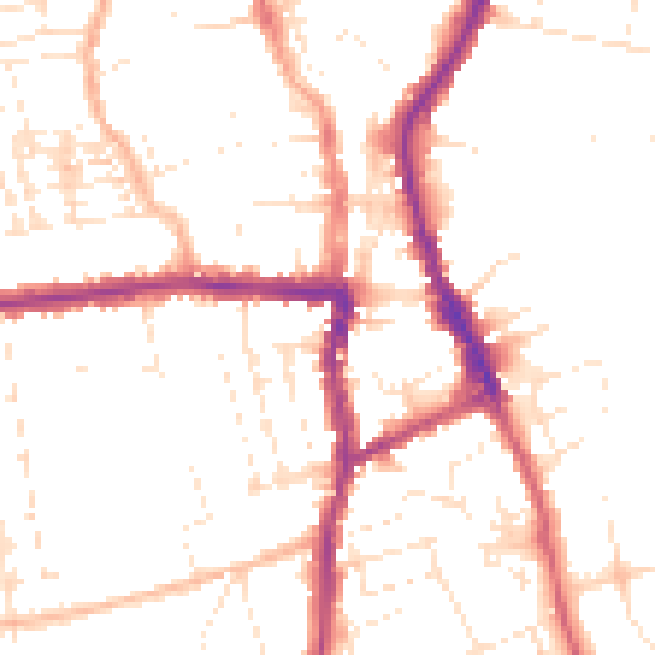 Daytime road noise heatmap for SN1 4BD
