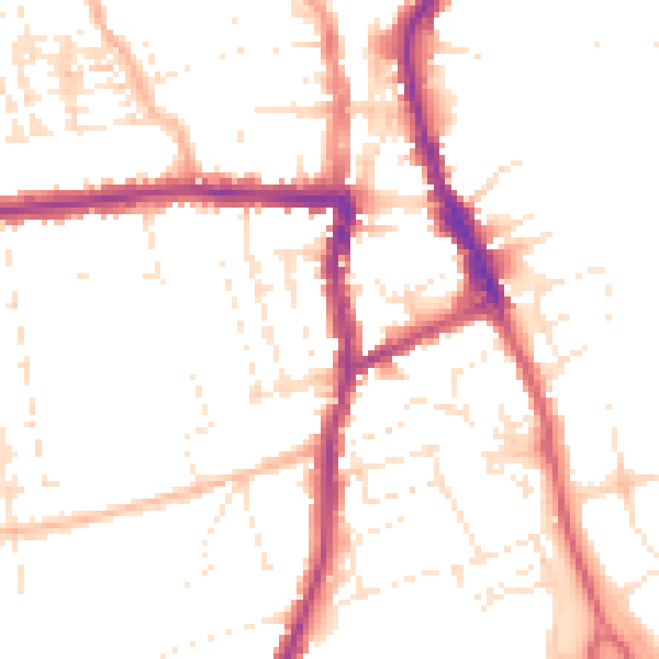 Daytime road noise heatmap for SN1 4BG
