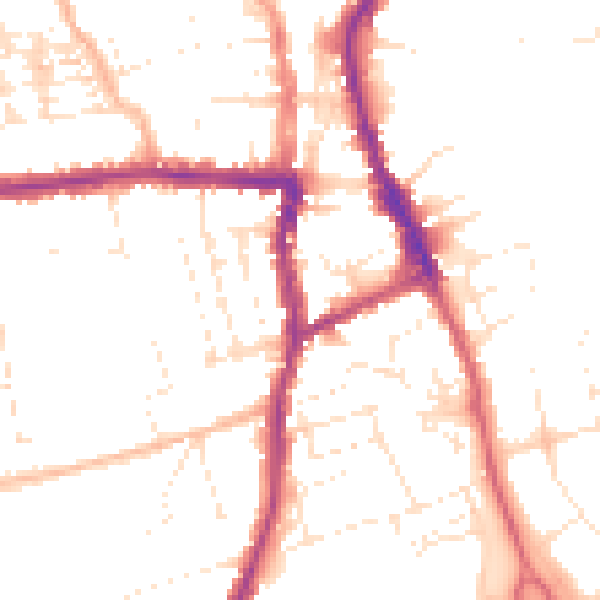 Daytime road noise heatmap for SN1 4BH