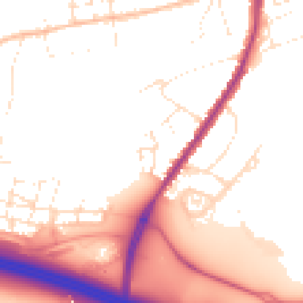 Daytime road noise heatmap for SN1 4BT