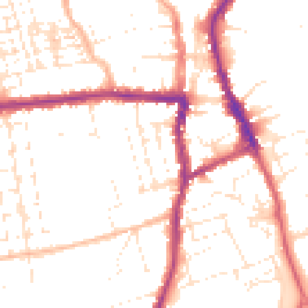 Daytime road noise heatmap for SN1 4BZ