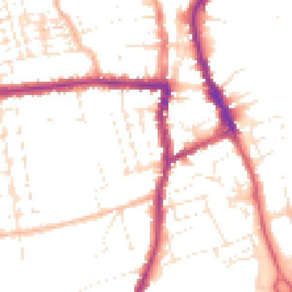 Daytime road noise heatmap for SN1 4DF