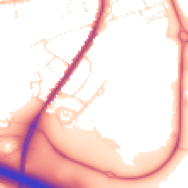 Daytime road noise heatmap for SN1 4EB