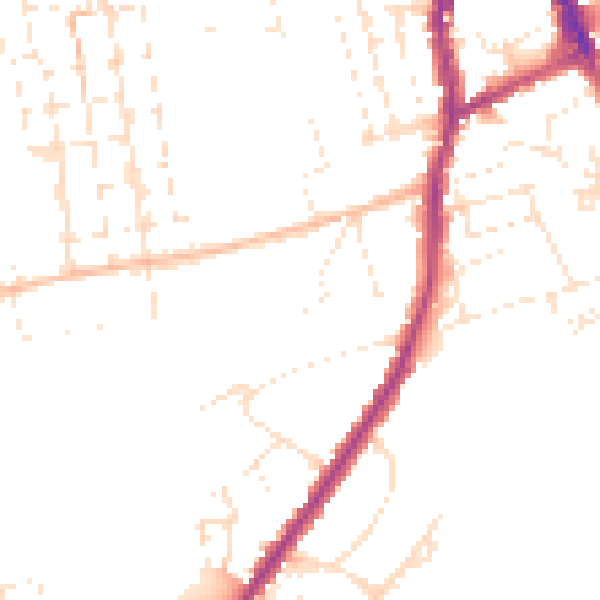 Daytime road noise heatmap for SN1 4EU