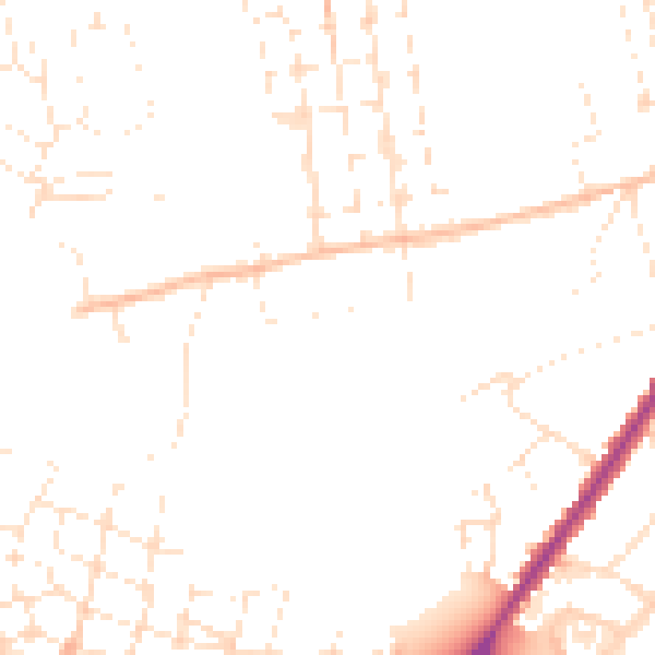 Daytime road noise heatmap for SN1 4EY