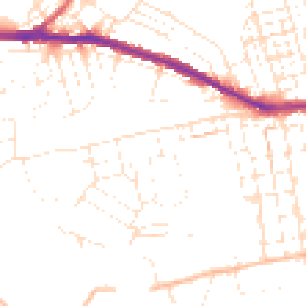 Daytime road noise heatmap for SN1 4GX