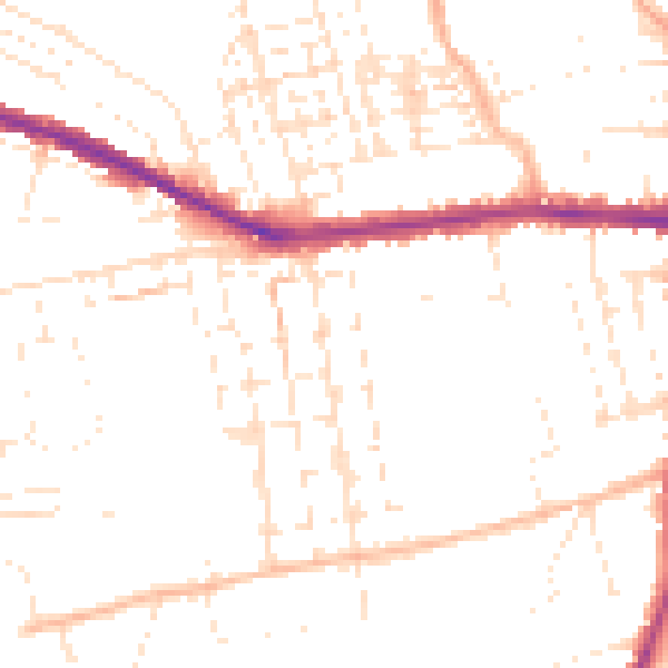 Daytime road noise heatmap for SN1 4HR