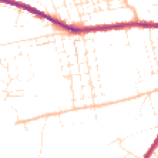 Daytime road noise heatmap for SN1 4LB