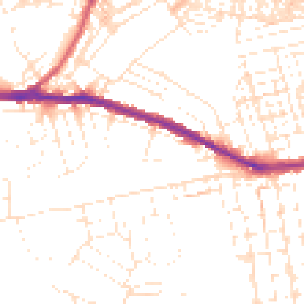 Daytime road noise heatmap for SN1 4LP