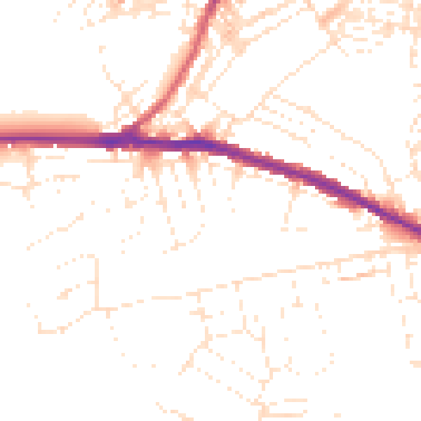 Daytime road noise heatmap for SN1 4LT