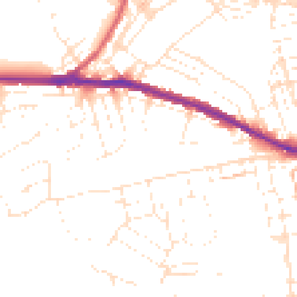 Daytime road noise heatmap for SN1 4LX