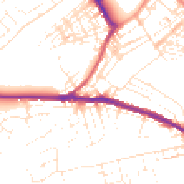 Daytime road noise heatmap for SN1 4NS