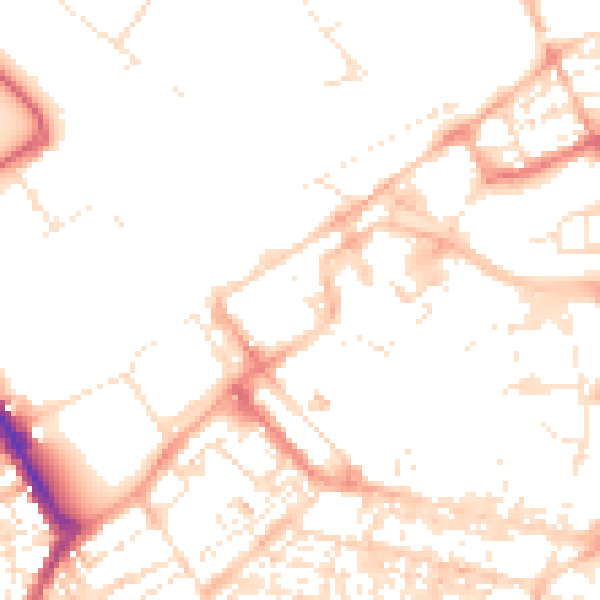 Daytime road noise heatmap for SN1 5BT