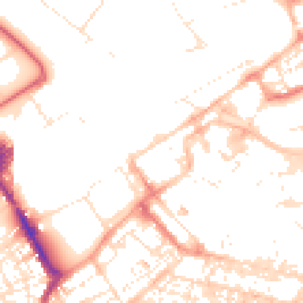 Daytime road noise heatmap for SN1 5DG