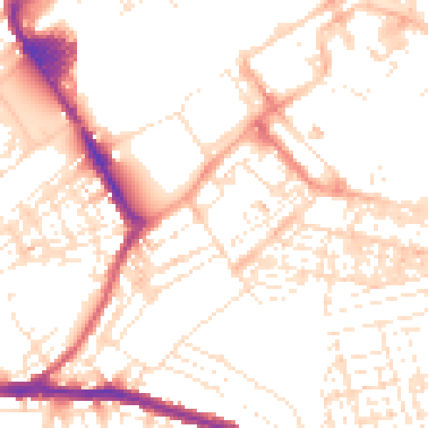 Daytime road noise heatmap for SN1 5DP