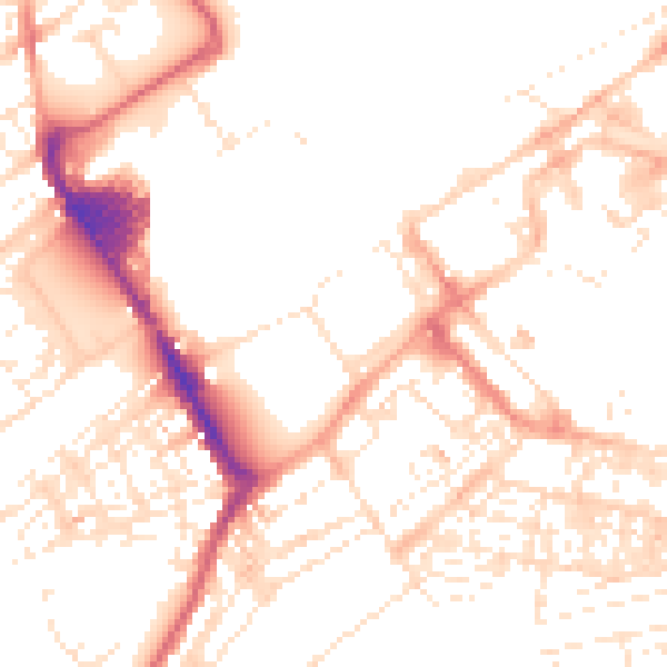 Daytime road noise heatmap for SN1 5ED
