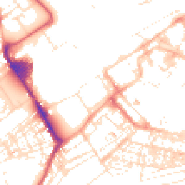 Daytime road noise heatmap for SN1 5EG