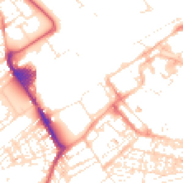 Daytime road noise heatmap for SN1 5EQ