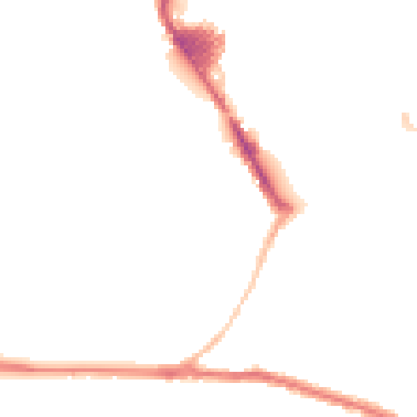 Night-time road noise heatmap for SN1 5HA