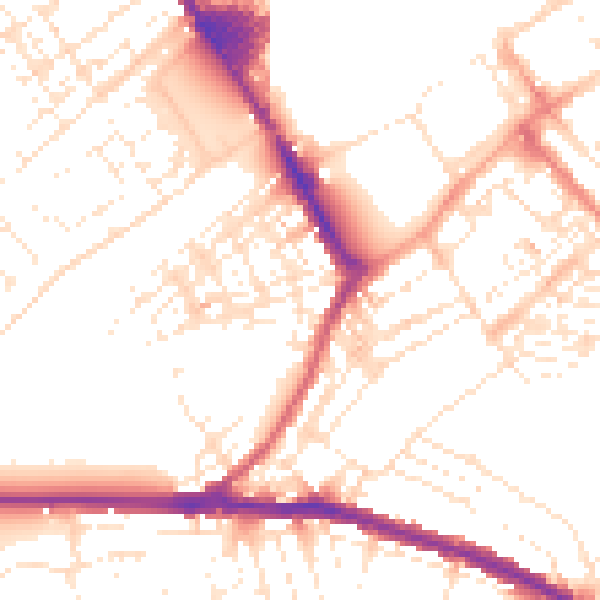 Daytime road noise heatmap for SN1 5HB