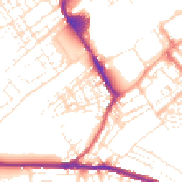 Daytime road noise heatmap for SN1 5HE