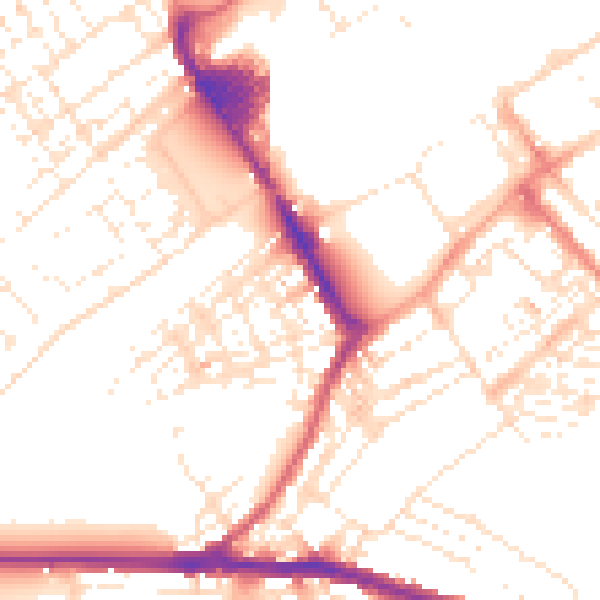 Daytime road noise heatmap for SN1 5HF