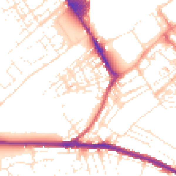 Daytime road noise heatmap for SN1 5JL